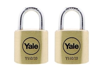 Show details for Yale Classic Series Outdoor Solid Brass Padlock 20mm with Multi-pack Y110/20/111/2 Picture of Yale Classic Series Outdoor Solid Brass Padlock 20mm with Multi-pack Y110/20/111/2