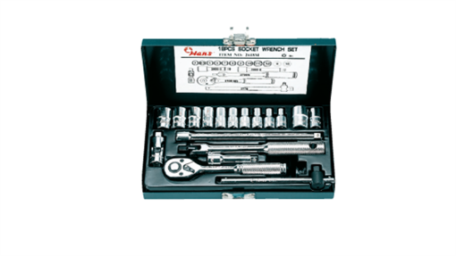 Picture of Hans 1/4" Drive 6 Points 18 Pcs. Socket Wrench Set, 2618M