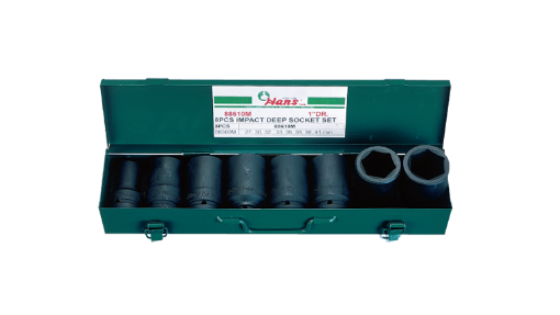 Picture of Hans 1" Drive 8 Pcs. Deep Impact Socket Set - 88610 - Inches Size