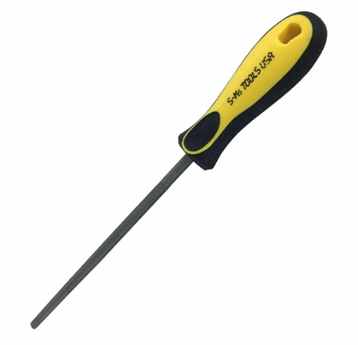 Picture of S-Ks Tools USA Tempered 8" Round File Bastard (Silver/Yellow), RF-8