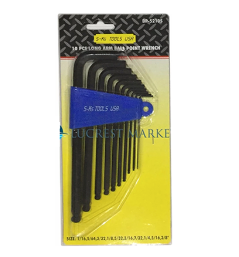 Picture of S-Ks Tools USA Long Arm Ball Point Allen Wrench Set, BP-5210SB1