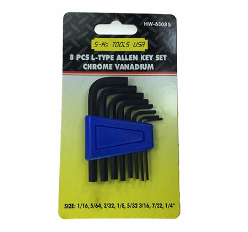 Picture of S-Ks Tools USA Short Arm Allen Wrench Set (Black), HW-6308A