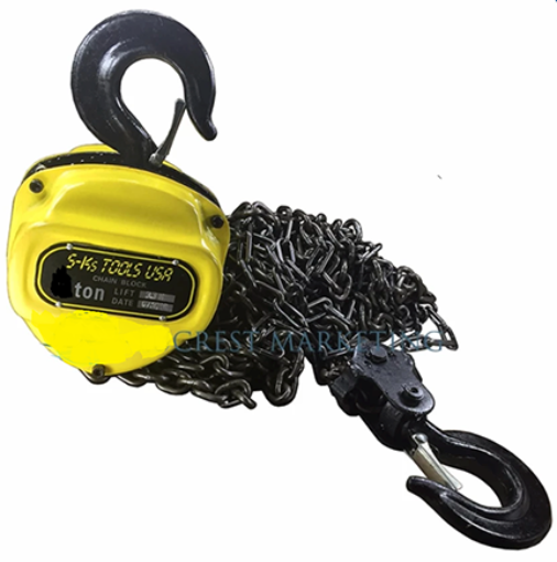 Picture of S-Ks Tools USA Heavy Duty 1 Ton Chain Block (Yellow/Black), CBT