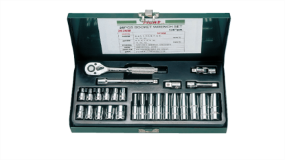 Picture of Hans 1/4" Drive 12 Points 26 Pcs. Socket Wrench Set - Inches Size