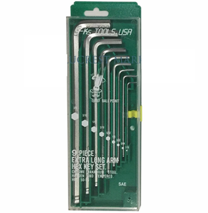 Picture of S-Ks Tools USA 043-9VHC Extra Long Arm Ball Point Allen Wrench Set (Silver) - Inches Size