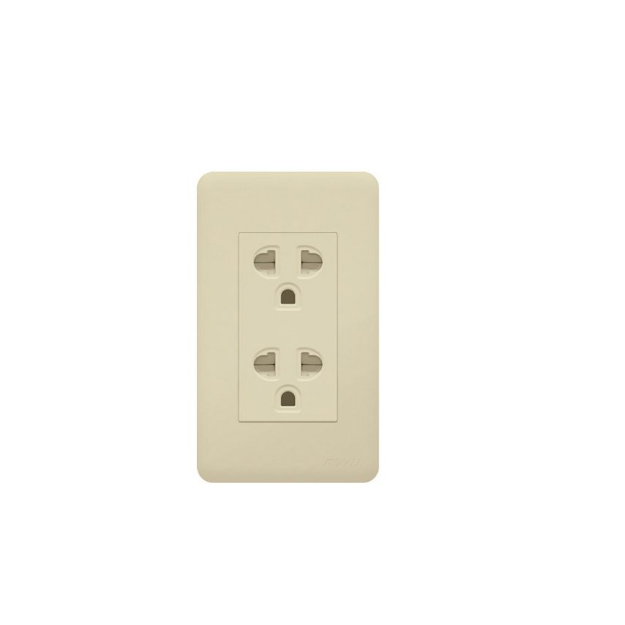 Picture of Royu Duplex Universal Outlet with Ground (with shutter) (Classic) WH912