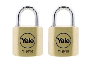 Show details for Yale Classic Series Outdoor Solid Brass Padlock 20mm with Multi-pack Y110/20/111/2 Picture of Yale Classic Series Outdoor Solid Brass Padlock 20mm with Multi-pack Y110/20/111/2