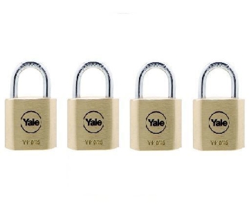Show details for Yale Classic Series Outdoor Solid Brass Padlock 25mm with Multi-pack - Y110/25/115/4 Picture of Yale Classic Series Outdoor Solid Brass Padlock 25mm with Multi-pack - Y110/25/115/4