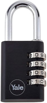 Picture of Yale YE3C/38/131/1/BK, Aluminum Combination Padlock, Black, YE3C381311BK