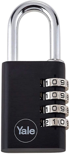 Picture of Yale YE3C/38/131/1/BK, Aluminum Combination Padlock, Black, YE3C381311BK