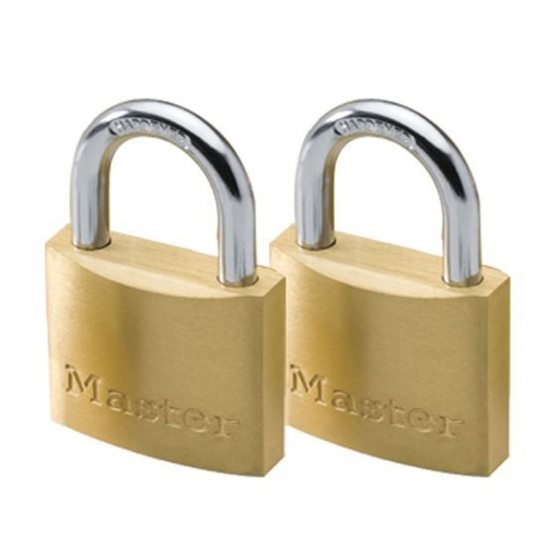 Picture of MASTER LOCK BRASS PADLOCK 2 KEYED 50MM HARD STEEL SHACKLE