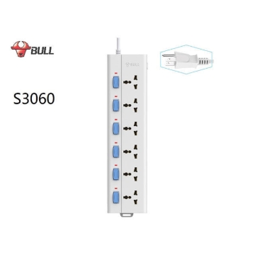 Show details for Bull Extension Board 6 Outlets 6 Switches Overload Protection, S3060 Picture of Bull Extension Board 6 Outlets 6 Switches Overload Protection, S3060