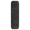 4 Gang Universal Outlet (Black)	