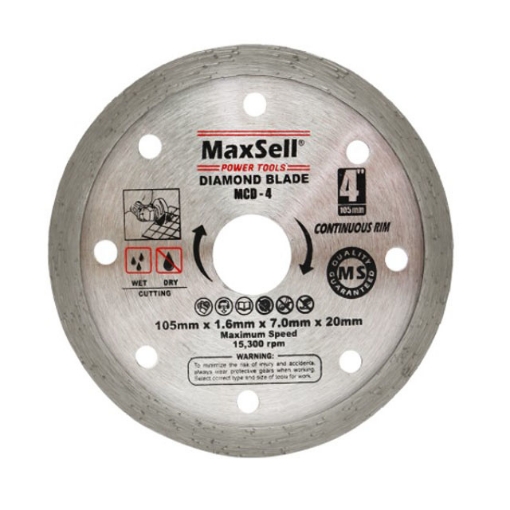 Picture of MaxSell Continuous Rim (Diamond Blades) for Wet Cutting, MCD-4-5-7-8