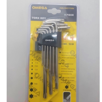 Show details for OMEGA 9pcs Torx Key CR-V Tool Steel Long Arm Tamper Proof Star Screwdriver Torque Repair Tools, L-Shape , AWL-9007-TORX OMEGA 9pcs Torx Key CR-V Tool Steel