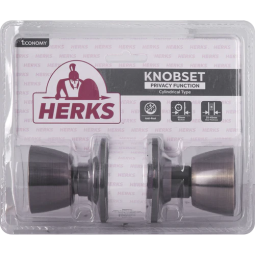 HERKS 588 Cylindrical Knobset Privacy Function - Flat Design