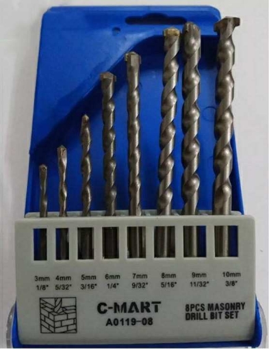 Picture of C-MART 8PCS MASONRY DRILL BIT SET - A0119-08