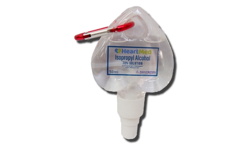 Picture of MEDICAL DEPOT Alcohol 70% 50ML Heartmed keychain - MDAHK60