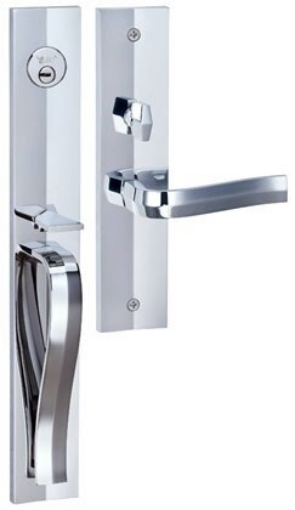 Picture of YALE DC ELEGANCE SERIES MOTISE HANDLE SET FALLEN WATER SATIN NICKEL-YL-H-M8773-F1SN1