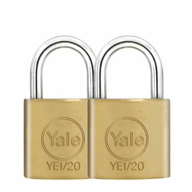 Picture of Yale YE1/20/111/2, Essential Series Indoor Solid Brass Padlock 20mm, YE1201112