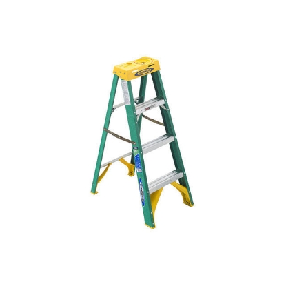 Picture of Jinmao 4 Step Fiberglass 5' Step Ladder 225 lbs Green, JMFM22104II