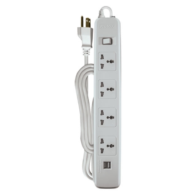 One Master Switch and 2 USB Ports (White)	