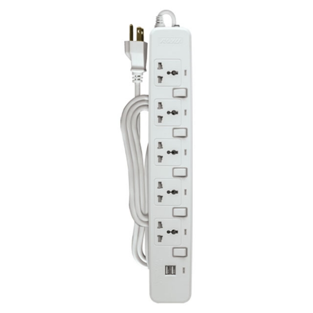 Individual Switches and 2 USB Ports (White)	