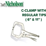 Nicholson Chrome-Moly Steel Locking Pliers C Clamp w/ Regular Tip