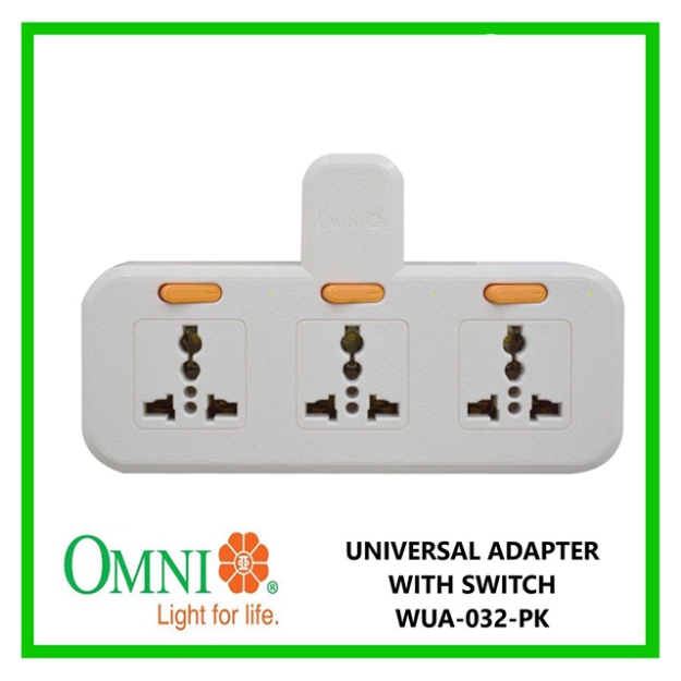 Omni Multiple Socket Extension 3&4 Gang Wall Universal Adapter with Individual Switch & Power Indicator