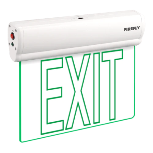 Firefly Single-Faced Exit Light with Wall / Ceiling Mount Option (Exit Text)