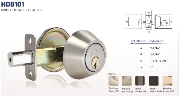 Picture of HENRY CYLINDER DEADBOLT - HDB101