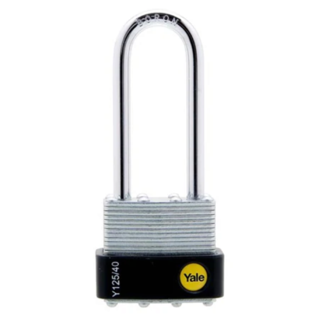 Picture of YALE CLASSIC SERIES BORON STEEL LONG SHACKLE LAMINATED STEEL ZINC PADLOCK 40MM-Y125401631