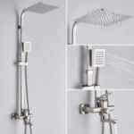 ON-WALL SHOWER BAR SET,ROUND SS-AXS52300S