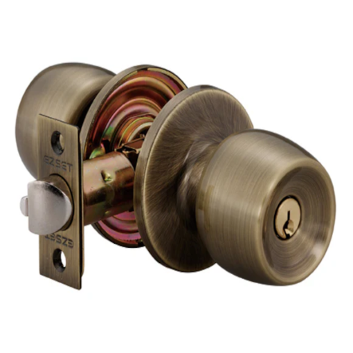 Picture of EZSET  DEVON ENTRANCE CYLINDRICALKNOBSET ANTIQUE BRASS EZ100CDNUS5