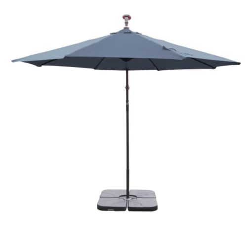 Picture of HOMER AEROSHADE 3M BANANA CANTILEVER UMBRELLA WITH SOLAR LED LIGHTS AND BASE - NAVY BLUE HOMABUL32NBLU