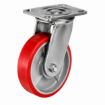 Picture of 5 Inches Harlem heavy duty  Industrial PU Rubber caster wheel  Fixed, Swivel , Castor Wheel with Dual Lock Brake