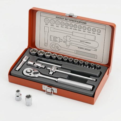 Picture of LIGHT 1/4" DRIVE 17PCS. SOCKET SET, GO-1700M