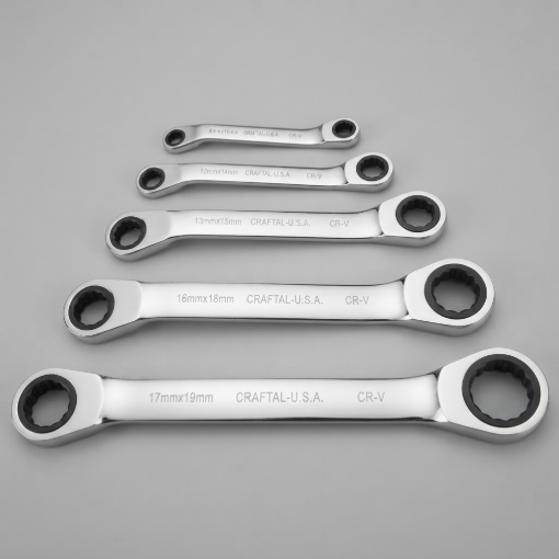 Picture of OSK TOOLS USA OFFSET RATCHET BOX WRENCH SET, ORW-503B