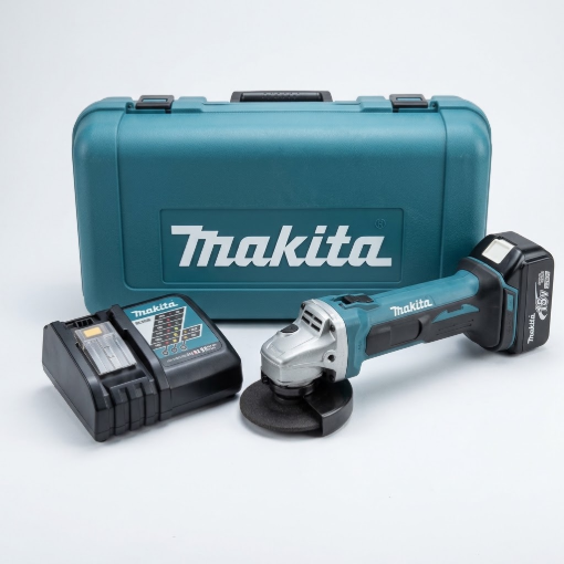 Picture of Makita 18V LXT Li-Ion Cordless 100mm (4") Angle Grinder, Anti-Restart Function, Slide Switch Lock-On, DGA402RF